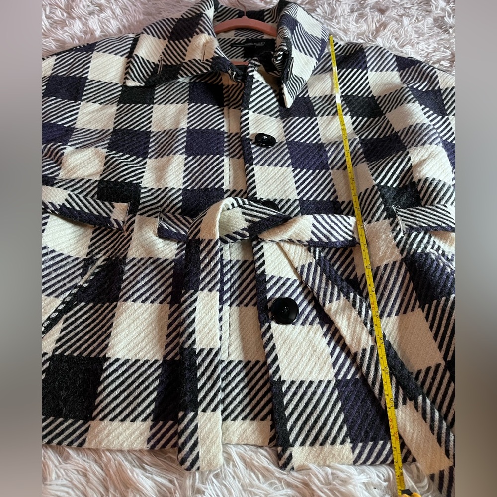 Willi Smith Plaid Checkered Cropped Peacoat Large - Picture 13 of 16